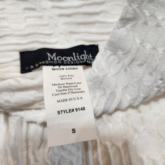 Moonlight Y&S Fashion Design Womens White Sheer Blouse Sz S - Picture 14 of 14